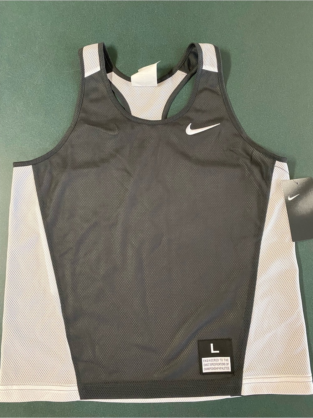 NWT Nike Black and White Mesh Racerback Tank Girls- Large